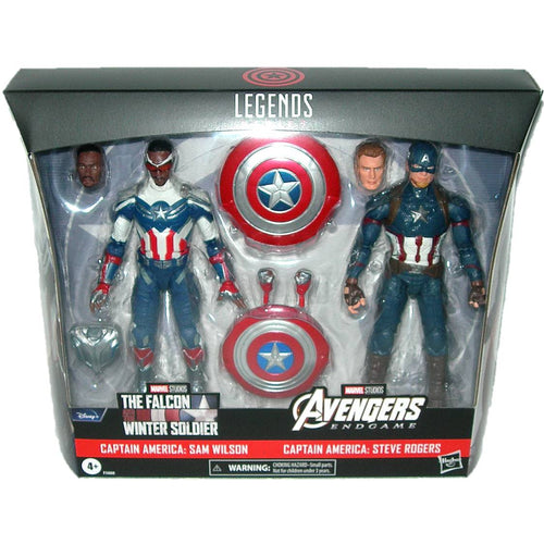 Marvel Legends 6-Inch Captain America 2-Pack Steve Rogers Sam Wilson Action Figures F5880 - Front