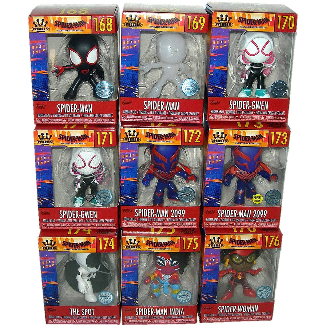 Funko Mini Spider-Man Across the Spiderverse Complete Set of 9 Figures - 74112 - Front