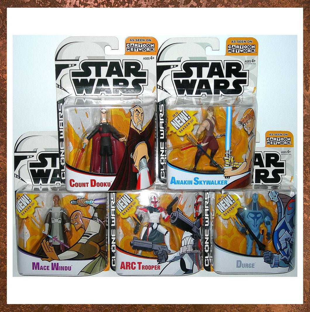 Star Wars Clone Wars Tartakovsky Animated Series - Set of 5 Figures