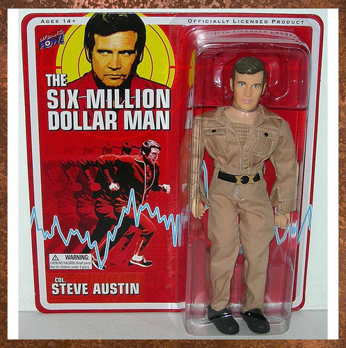 Bif Bang Pow! The Six Million Dollar Man 8-Inch Retro Carded Colonel Steve Austin Figure - Front