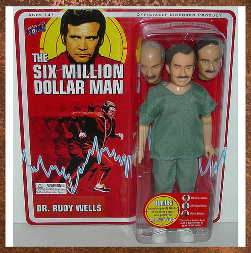 Bif Bang Pow! The Six Million Dollar Man 8-Inch Retro Carded Dr. Rudy Wells Figure - Front