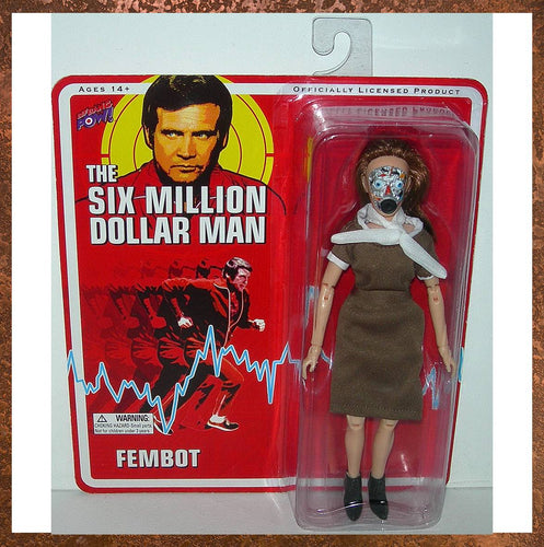 Bif Bang Pow! The Six Million Dollar Man 7.5-Inch Retro Carded Fembot Figure - Front