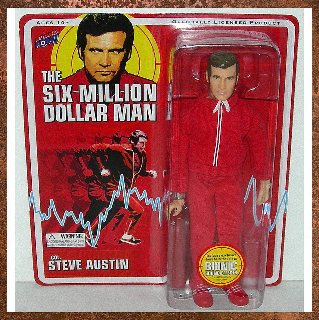 Bif Bang Pow The Six Million Dollar Man 8-Inch Retro Carded Steve Austin Figure - Front