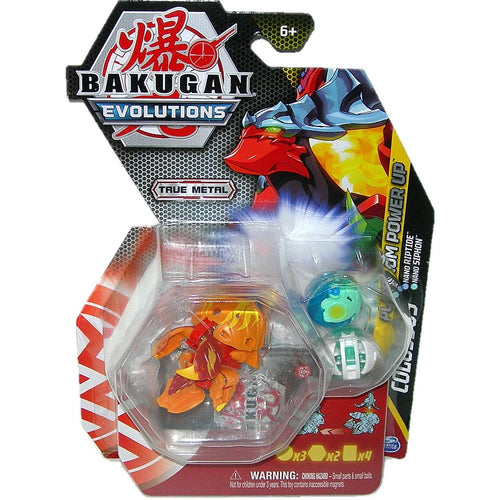 Bakugan Evolutions True Metal Pyrus Colossus Bakugan Platinum Power Up Pack - Front