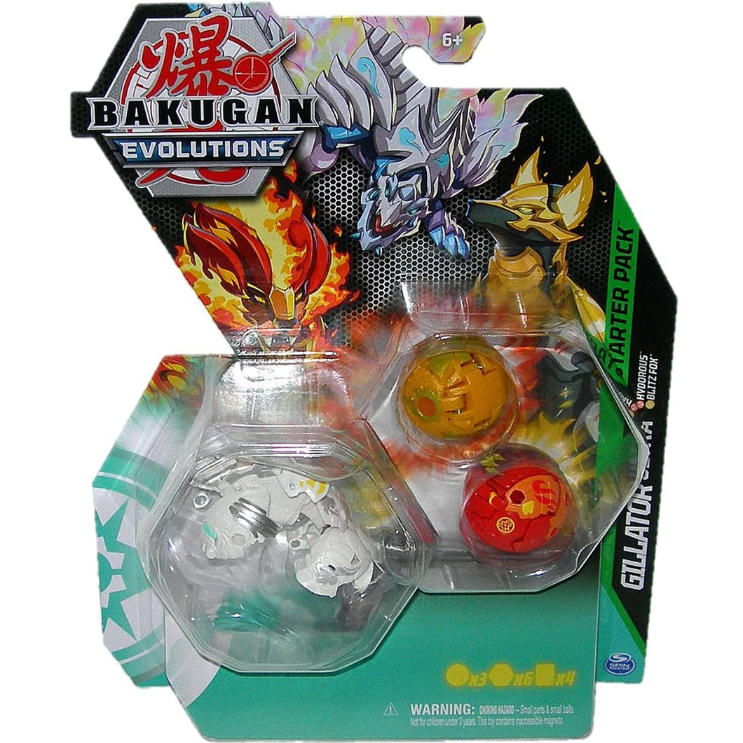 Bakugan Evolutions Haos Gillator Ultra, Pyrus Hydorous & Aurelus Blitz Fox Bakugan Figure Pack - Front