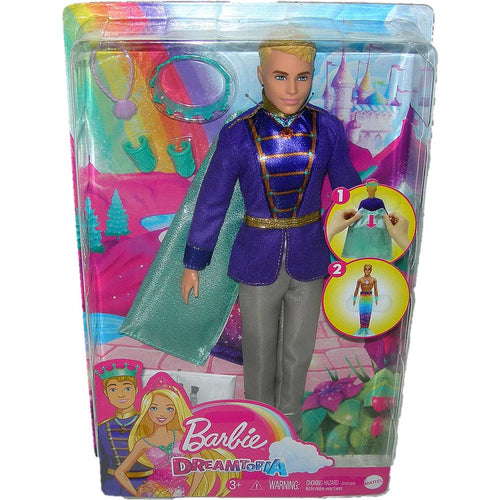 Barbie Dreamtopia 2-in-1 Transforming Ken to Merman Prince Doll GTF93 - Front