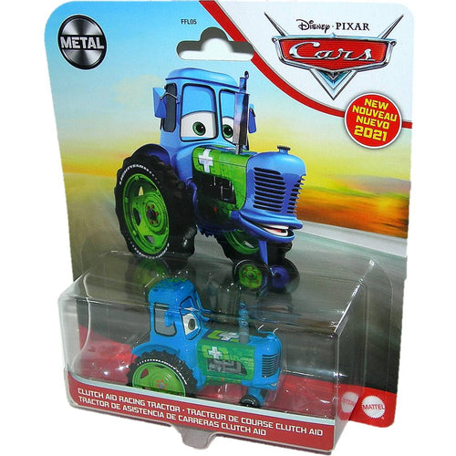 Disney Cars Character Diecast Metal Clutch Aid Racing Tractor HBR47 - Front