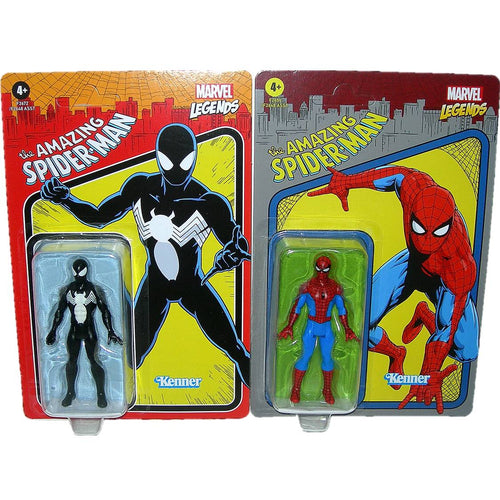 Marvel Legends 3.75 Inch Retro Kenner Spider-Man & Symbiote Spider-Man Figures Front