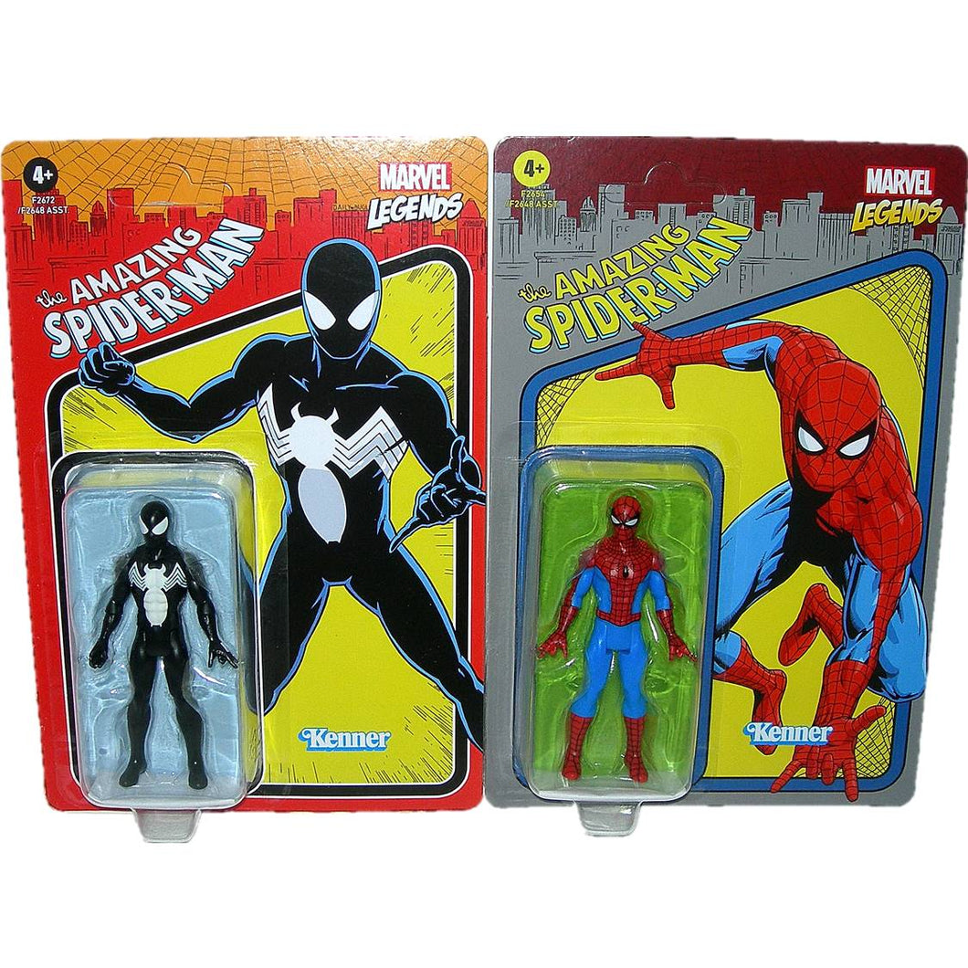 Marvel Legends 3.75 Inch Retro Kenner Spider-Man & Symbiote Spider-Man Figures Front