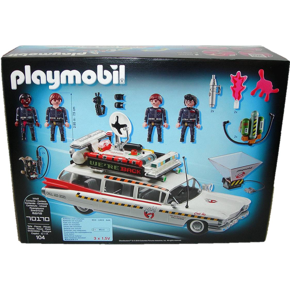 Playmobil 70170 Ghostbusters Ecto 1A with Lights Sound 4 Figures BigBrandToys